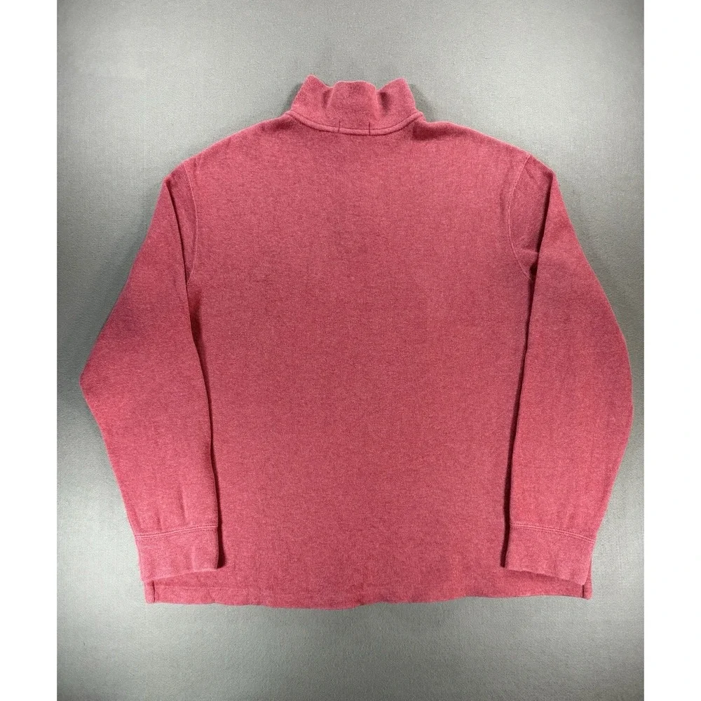 Polo Ralph Lauren Quarter Zip Pullover Sweater Salmon Pink Mens Size XL Preppy